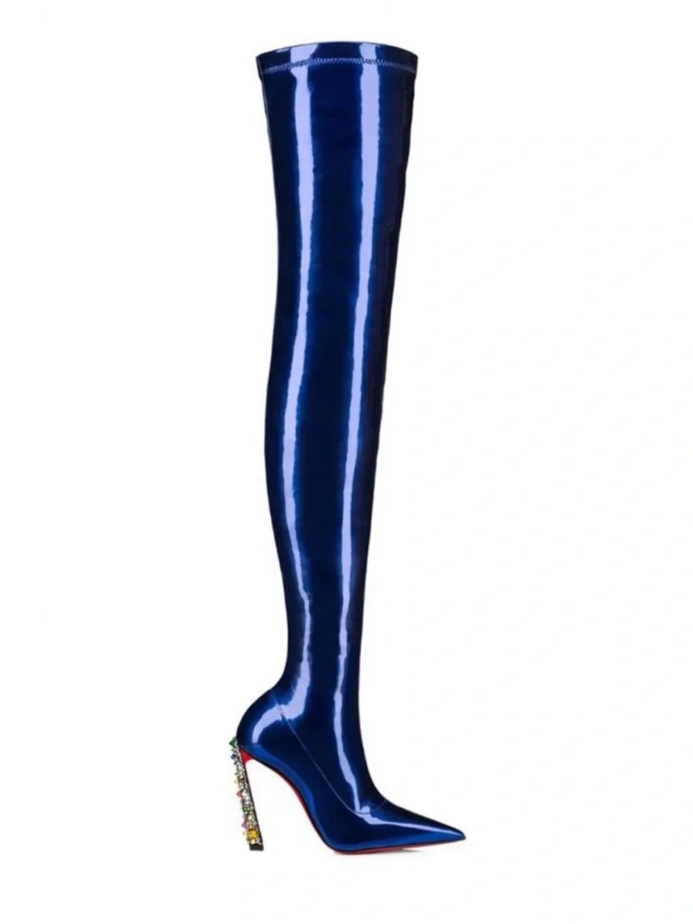 Christian Louboutin Cosmic Alta Boots 100 Over-the-Knee Strass RETAIL 3995